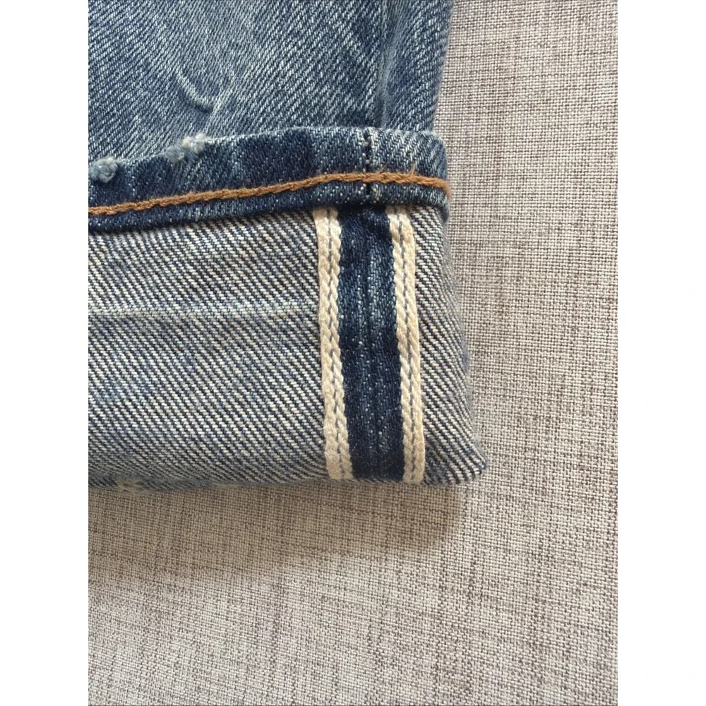 Todd Snyder Selvedge Jeans 34X32 Japanese Denim Button Fly Wash Distressed